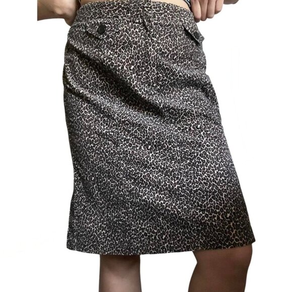 Talbots Animal Print Skirt Stretch Hong Kong A-line 8 - Picture 1 of 8
